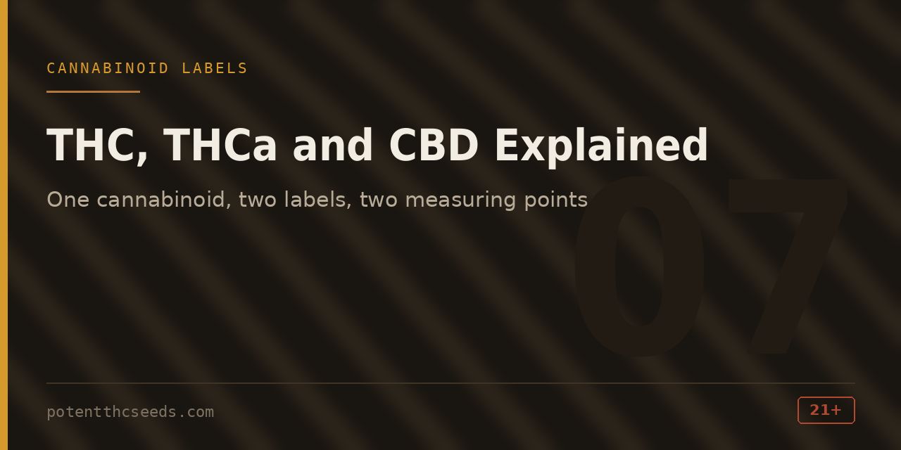 Section cover on cannabinoid labelling, describing one cannabinoid with two labels and two measuring points
